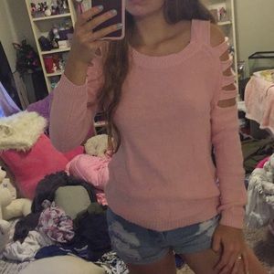Cut sleeve sweater